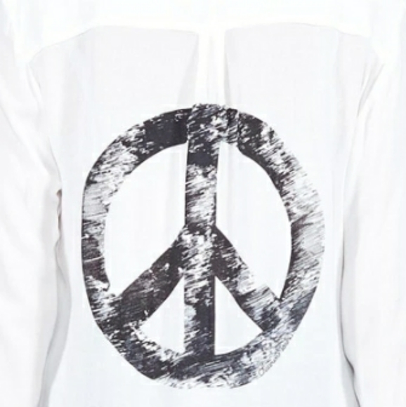 LAUREN MOSHI Button Up Peace Love Shirt - Picture 5 of 7